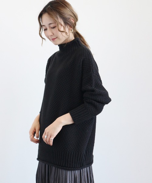 AMERICAN HOLIC（アメリカンホリック）の「ポコポコニットハイネックプルオーバー　＊（ニット/セーター・レディース・アイボリー/ライトグレー/ブラック/ライトイエロー/ブルー・FREE）」の2枚目の写真