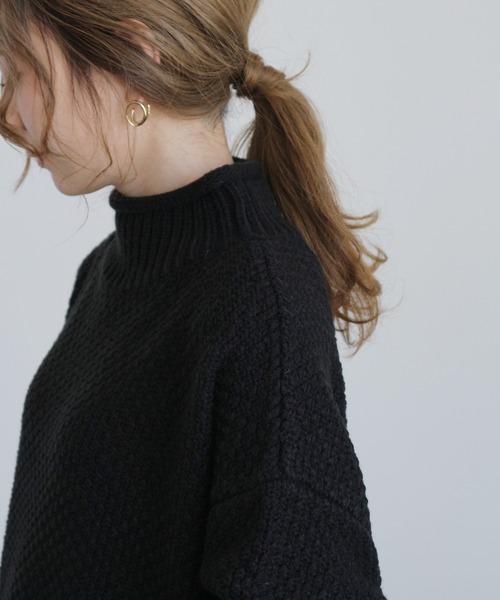 AMERICAN HOLIC（アメリカンホリック）の「ポコポコニットハイネックプルオーバー　＊（ニット/セーター・レディース・アイボリー/ライトグレー/ブラック/ライトイエロー/ブルー・FREE）」の10枚目の写真