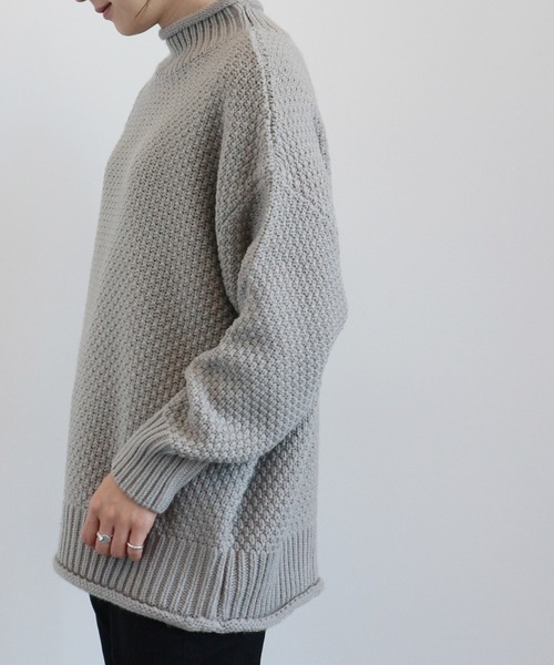 AMERICAN HOLIC（アメリカンホリック）の「ポコポコニットハイネックプルオーバー　＊（ニット/セーター・レディース・アイボリー/ライトグレー/ブラック/ライトイエロー/ブルー・FREE）」の14枚目の写真