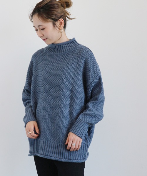 AMERICAN HOLIC（アメリカンホリック）の「ポコポコニットハイネックプルオーバー　＊（ニット/セーター・レディース・アイボリー/ライトグレー/ブラック/ライトイエロー/ブルー・FREE）」の16枚目の写真