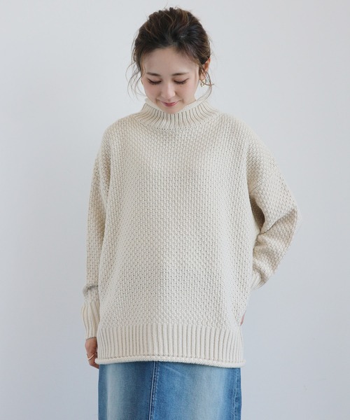 AMERICAN HOLIC（アメリカンホリック）の「ポコポコニットハイネックプルオーバー　＊（ニット/セーター・レディース・アイボリー/ライトグレー/ブラック/ライトイエロー/ブルー・FREE）」の6枚目の写真