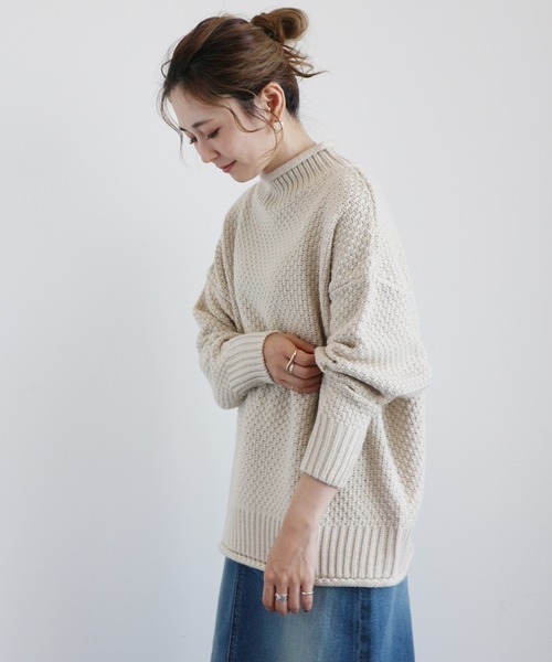 AMERICAN HOLIC（アメリカンホリック）の「ポコポコニットハイネックプルオーバー　＊（ニット/セーター・レディース・アイボリー/ライトグレー/ブラック/ライトイエロー/ブルー・FREE）」の7枚目の写真