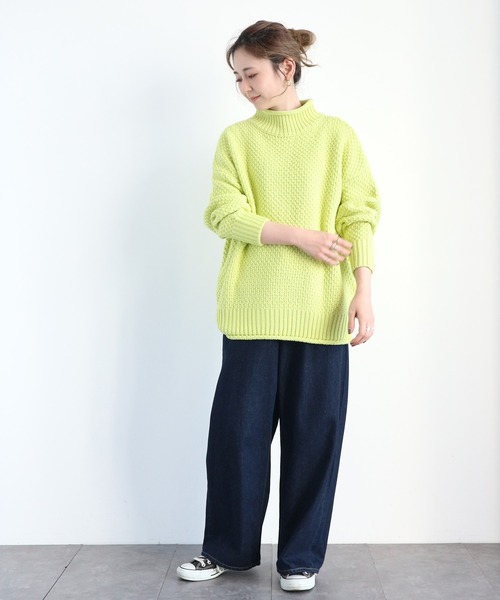 AMERICAN HOLIC（アメリカンホリック）の「ポコポコニットハイネックプルオーバー　＊（ニット/セーター・レディース・アイボリー/ライトグレー/ブラック/ライトイエロー/ブルー・FREE）」の20枚目の写真