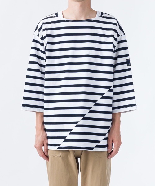 PHINGERIN（フィンガリン）の「PHINGERIN STROKE 3/4 TEE HIDE MARIN BORDER (PD-211-CS-021)（Tシャツ/カットソー・メンズ・ホワイト×ブラック/ブラック×ホワイト・MEDIUM/LARGE/X-LARGE）」の9枚目の写真