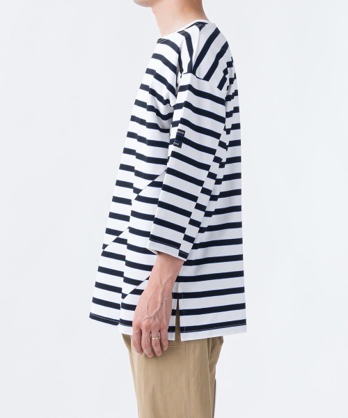 PHINGERIN（フィンガリン）の「PHINGERIN STROKE 3/4 TEE HIDE MARIN BORDER (PD-211-CS-021)（Tシャツ/カットソー・メンズ・ホワイト×ブラック/ブラック×ホワイト・MEDIUM/LARGE/X-LARGE）」の7枚目の写真