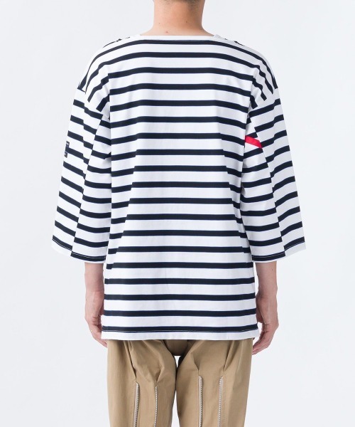 PHINGERIN（フィンガリン）の「PHINGERIN STROKE 3/4 TEE HIDE MARIN BORDER (PD-211-CS-021)（Tシャツ/カットソー・メンズ・ホワイト×ブラック/ブラック×ホワイト・MEDIUM/LARGE/X-LARGE）」の6枚目の写真