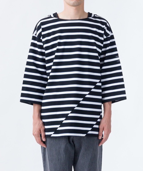 PHINGERIN（フィンガリン）の「PHINGERIN STROKE 3/4 TEE HIDE MARIN BORDER (PD-211-CS-021)（Tシャツ/カットソー・メンズ・ホワイト×ブラック/ブラック×ホワイト・MEDIUM/LARGE/X-LARGE）」の5枚目の写真