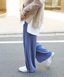プリーツワイドパンツ ウエストゴム