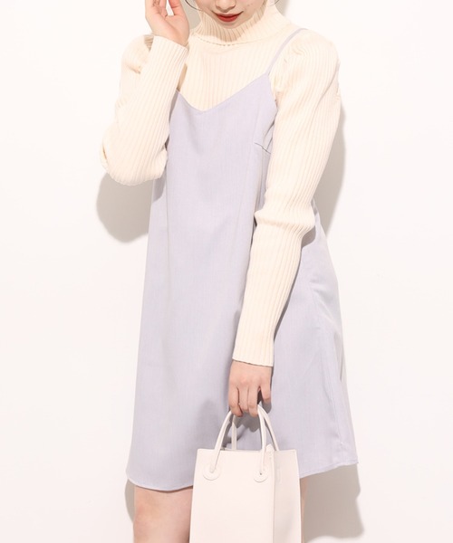 one after another NICE CLAUP（ワンアフターアナザーナイスクラップ）の「キャミジャンパースカート（ジャンパースカート・レディース・ホワイト系その他/ブラック/ブルーグレー/レオパード・FREE）」の3枚目の写真