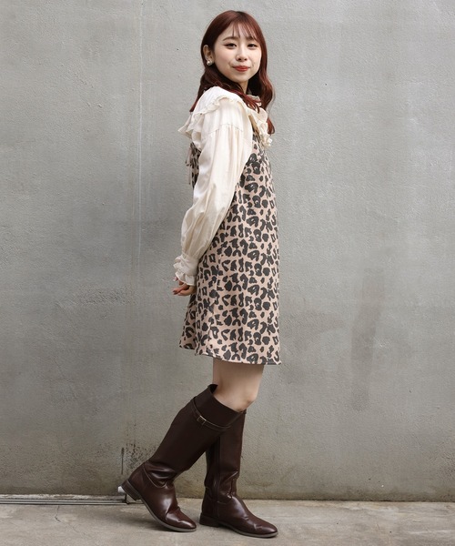 one after another NICE CLAUP（ワンアフターアナザーナイスクラップ）の「キャミジャンパースカート（ジャンパースカート・レディース・ホワイト系その他/ブラック/ブルーグレー/レオパード・FREE）」の8枚目の写真