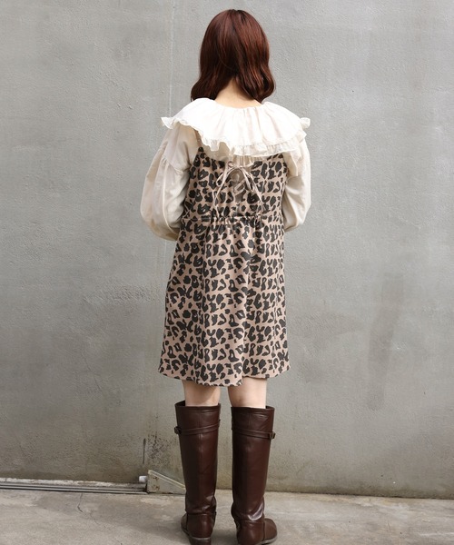 one after another NICE CLAUP（ワンアフターアナザーナイスクラップ）の「キャミジャンパースカート（ジャンパースカート・レディース・ホワイト系その他/ブラック/ブルーグレー/レオパード・FREE）」の5枚目の写真