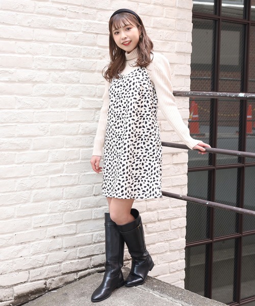 one after another NICE CLAUP（ワンアフターアナザーナイスクラップ）の「キャミジャンパースカート（ジャンパースカート・レディース・ホワイト系その他/ブラック/ブルーグレー/レオパード・FREE）」の11枚目の写真