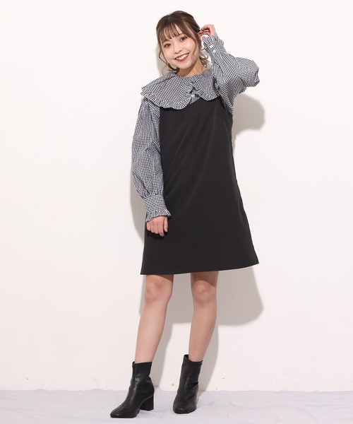 one after another NICE CLAUP（ワンアフターアナザーナイスクラップ）の「キャミジャンパースカート（ジャンパースカート・レディース・ホワイト系その他/ブラック/ブルーグレー/レオパード・FREE）」の14枚目の写真