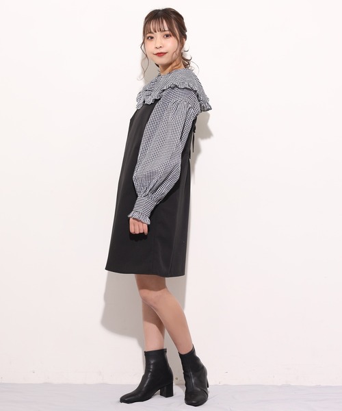 one after another NICE CLAUP（ワンアフターアナザーナイスクラップ）の「キャミジャンパースカート（ジャンパースカート・レディース・ホワイト系その他/ブラック/ブルーグレー/レオパード・FREE）」の17枚目の写真