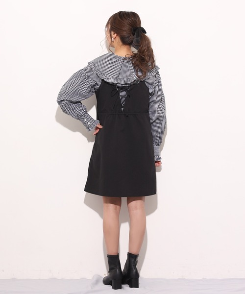 one after another NICE CLAUP（ワンアフターアナザーナイスクラップ）の「キャミジャンパースカート（ジャンパースカート・レディース・ホワイト系その他/ブラック/ブルーグレー/レオパード・FREE）」の9枚目の写真