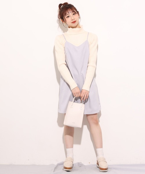 one after another NICE CLAUP（ワンアフターアナザーナイスクラップ）の「キャミジャンパースカート（ジャンパースカート・レディース・ホワイト系その他/ブラック/ブルーグレー/レオパード・FREE）」の6枚目の写真