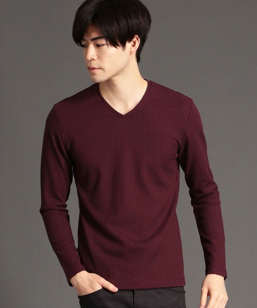 NICOLE CLUB FOR MEN（ニコルクラブフォーメン）の「ブロックリンクス長袖カットソー（Tシャツ/カットソー・メンズ・ホワイト/ボルドー/ブラック/その他1/ネイビー・LARGE/MEDIUM/X-LARGE）」の4枚目の写真