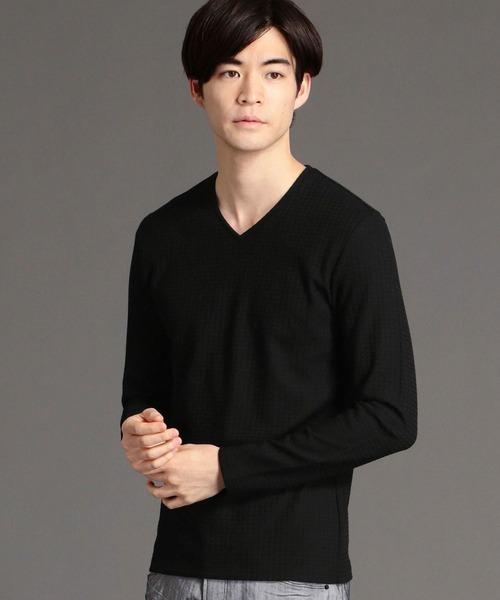 NICOLE CLUB FOR MEN（ニコルクラブフォーメン）の「ブロックリンクス長袖カットソー（Tシャツ/カットソー・メンズ・ホワイト/ボルドー/ブラック/その他1/ネイビー・LARGE/MEDIUM/X-LARGE）」の2枚目の写真