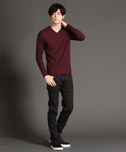 NICOLE CLUB FOR MEN（ニコルクラブフォーメン）の「ブロックリンクス長袖カットソー（Tシャツ/カットソー・メンズ・ホワイト/ボルドー/ブラック/その他1/ネイビー・LARGE/MEDIUM/X-LARGE）」の7枚目の写真