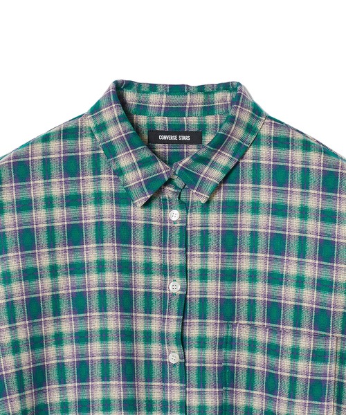 CONVERSE STARS（コンバーススターズ）の「チェックブラウス（シャツ/ブラウス・レディース・ブラウン/グリーン・FREE）」の5枚目の写真