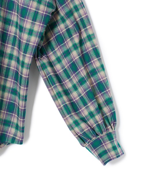 CONVERSE STARS（コンバーススターズ）の「チェックブラウス（シャツ/ブラウス・レディース・ブラウン/グリーン・FREE）」の4枚目の写真