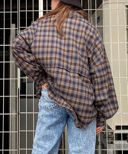 CONVERSE STARS（コンバーススターズ）の「チェックブラウス（シャツ/ブラウス・レディース・ブラウン/グリーン・FREE）」の14枚目の写真