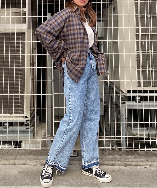 CONVERSE STARS（コンバーススターズ）の「チェックブラウス（シャツ/ブラウス・レディース・ブラウン/グリーン・FREE）」の15枚目の写真