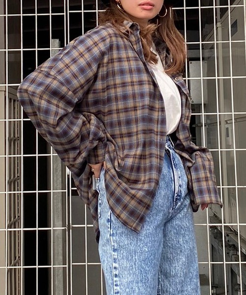 CONVERSE STARS（コンバーススターズ）の「チェックブラウス（シャツ/ブラウス・レディース・ブラウン/グリーン・FREE）」の13枚目の写真