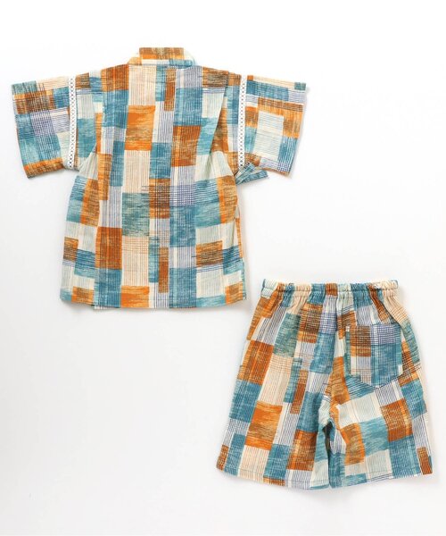 BREEZE（ブリーズ）の「甚平セット 5分丈（浴衣・キッズ・ネイビー/ミント・90/100/110/80/140/130/120）」の7枚目の写真