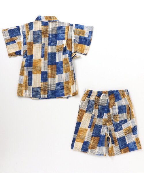 BREEZE（ブリーズ）の「甚平セット 5分丈（浴衣・キッズ・ネイビー/ミント・90/100/110/80/140/130/120）」の8枚目の写真