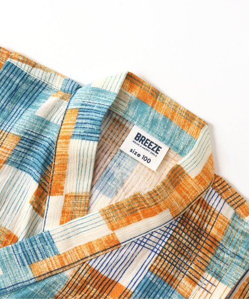 BREEZE（ブリーズ）の「甚平セット 5分丈（浴衣・キッズ・ネイビー/ミント・90/100/110/80/140/130/120）」の9枚目の写真