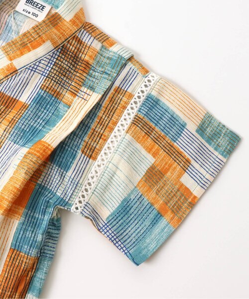 BREEZE（ブリーズ）の「甚平セット 5分丈（浴衣・キッズ・ネイビー/ミント・90/100/110/80/140/130/120）」の10枚目の写真