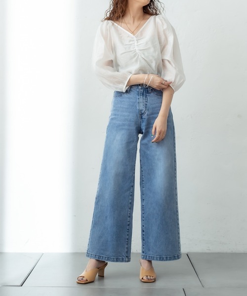 mystic（ミスティック）の「シアーギャザー使いブラウス（シャツ/ブラウス・レディース・ブラック/ベージュ/オフホワイト・FREE）」の13枚目の写真