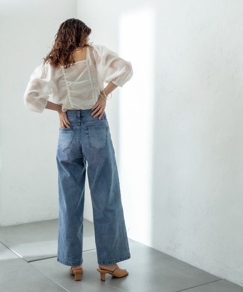 mystic（ミスティック）の「シアーギャザー使いブラウス（シャツ/ブラウス・レディース・ブラック/ベージュ/オフホワイト・FREE）」の18枚目の写真