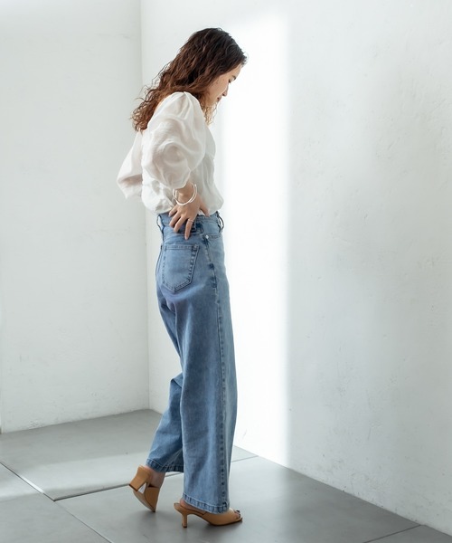 mystic（ミスティック）の「シアーギャザー使いブラウス（シャツ/ブラウス・レディース・ブラック/ベージュ/オフホワイト・FREE）」の7枚目の写真