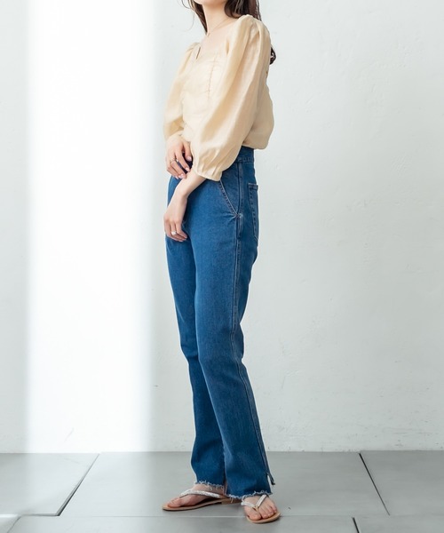 mystic（ミスティック）の「シアーギャザー使いブラウス（シャツ/ブラウス・レディース・ブラック/ベージュ/オフホワイト・FREE）」の17枚目の写真