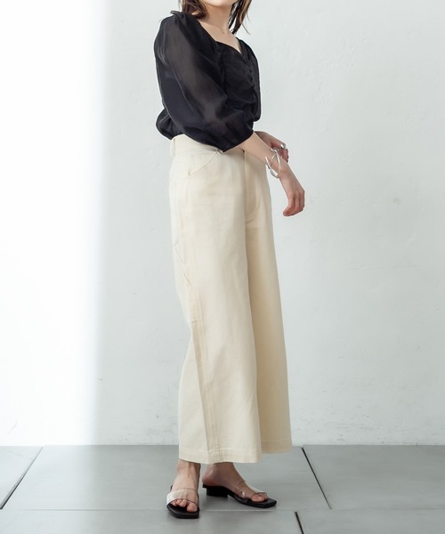 mystic（ミスティック）の「シアーギャザー使いブラウス（シャツ/ブラウス・レディース・ブラック/ベージュ/オフホワイト・FREE）」の20枚目の写真