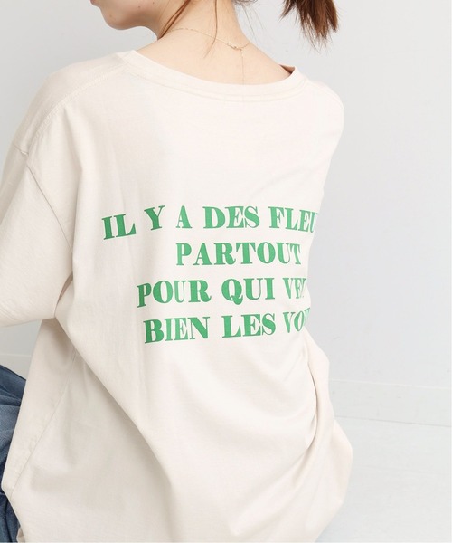 IENA（イエナ）の「BACK LOGO Tシャツ◆（Tシャツ/カットソー・レディース・ホワイト/ネイビー/サックスブルー/ナチュラル・FREE）」の22枚目の写真