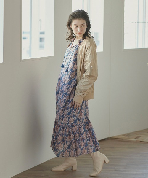 LIPSTAR（リップスター）の「ペイズリー柄ワンピース（ワンピース・レディース・ブルー系その他/ベージュ系その他・M）」の3枚目の写真