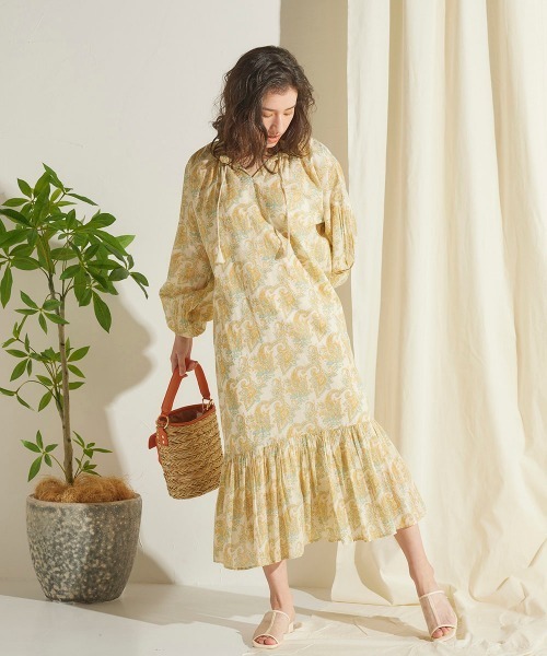 LIPSTAR（リップスター）の「ペイズリー柄ワンピース（ワンピース・レディース・ブルー系その他/ベージュ系その他・M）」の15枚目の写真