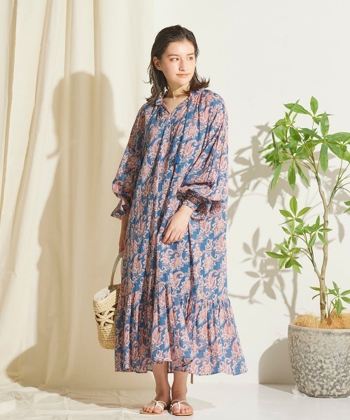 LIPSTAR（リップスター）の「ペイズリー柄ワンピース（ワンピース・レディース・ブルー系その他/ベージュ系その他・M）」の14枚目の写真