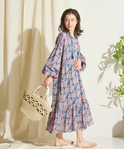 LIPSTAR（リップスター）の「ペイズリー柄ワンピース（ワンピース・レディース・ブルー系その他/ベージュ系その他・M）」の18枚目の写真