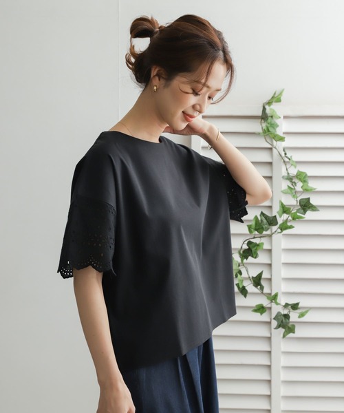 H337*アーバンリサーチ☆花柄☆レース☆カットソー☆プルオーバー☆グレー☆F URBAN RESEARCH DOORS（アーバンリサーチドアーズ）の「レース