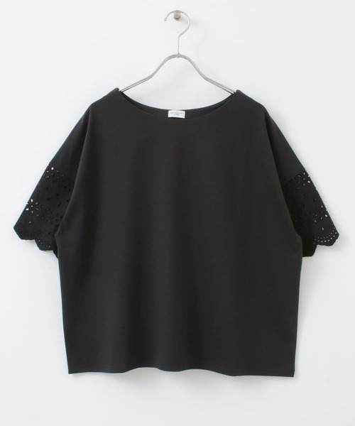 URBAN RESEARCH DOORS（アーバンリサーチドアーズ）の「レーススリーブプルオーバー（Tシャツ/カットソー・レディース・ブラック/オフホワイト・ONE）」の21枚目の写真