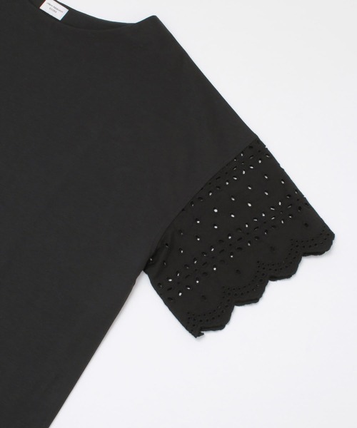 URBAN RESEARCH DOORS（アーバンリサーチドアーズ）の「レーススリーブプルオーバー（Tシャツ/カットソー・レディース・ブラック/オフホワイト・ONE）」の22枚目の写真