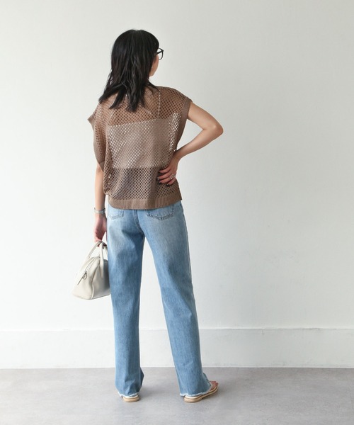 Chillfar（チルファー）の「ざっくり2wayニットベスト（ベスト・レディース・ブラック/アイボリー/カーキブラウン/ライトイエロー/グレイッシュベージュ・FREE）」の22枚目の写真