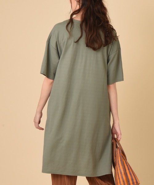 INTERPLANET（インタープラネット）の「トリコットフロントタックチュニック（Tシャツ/カットソー・レディース・カーキ/ブラック/イエロー・FREE）」の7枚目の写真