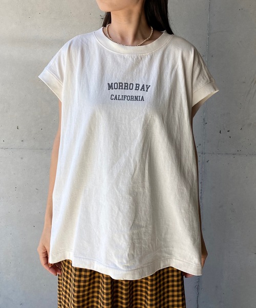 CAPRICIEUX LE'MAGE(カプリシューレマージュ)の「USコットンMORROBAY Tシャツ(Tシャツ/カットソー・レディース・オフホワイト/ブラック/カーキ・FREE)」の8枚目の写真