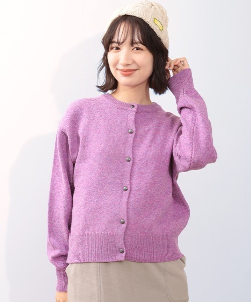 チチカカ（チチカカ）の「ベーシックコンチョニットカーディガン（カーディガン/ボレロ・レディース・ブラック/パープル/ピンク/グリーン・FREE）」の4枚目の写真