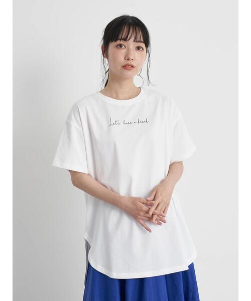 earth music&ecology（アースミュージックアンドエコロジー）の「Let's have a break ビッグチュニック ＊（Tシャツ/カットソー・レディース・オフホワイト・FREE）」の6枚目の写真